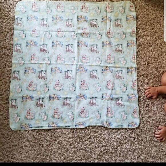 Western teddy bear fleece blanket mint green - Picture 2 of 5